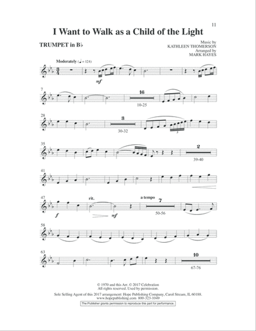 I Want to Walk as a Child of the Light Choir scores gallery preview page 11