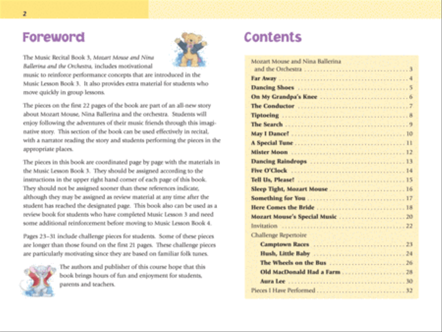 Music for Little Mozarts Recital Book, Book 3 Piano Method scores gallery preview page 2