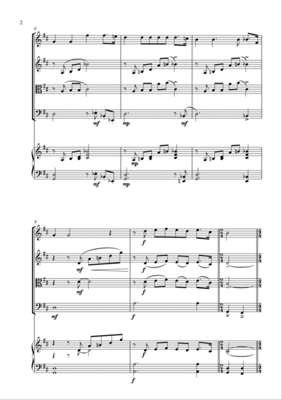 Nessun Dorma - String Quartet & Piano String Quartet scores gallery preview page 2