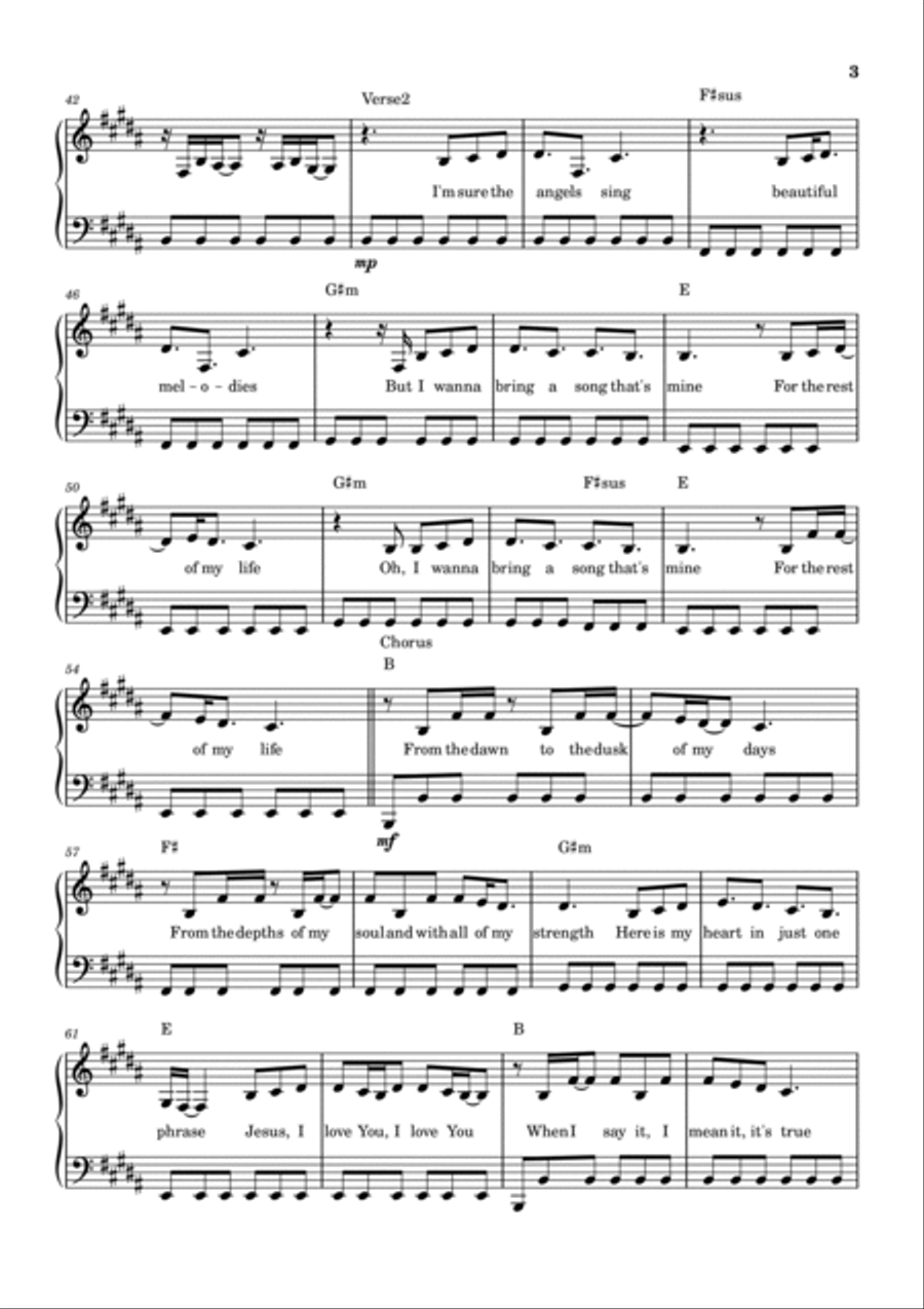 Nothing New Piano Solo scores gallery preview page 3