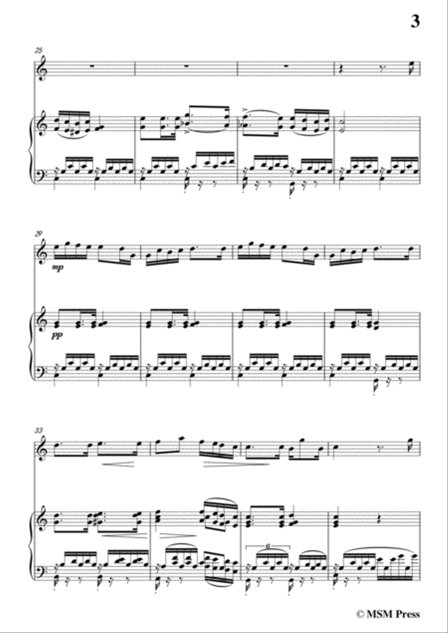Schubert-Frühlingsglaube,for Flute and Piano Flute Solo scores gallery preview page 5