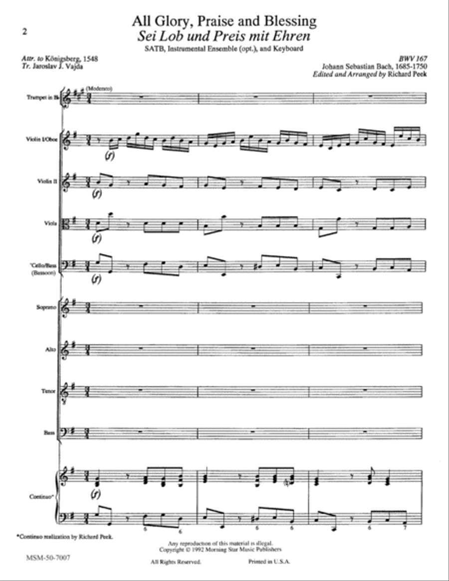 All Glory, Praise and Blessing (Full Score) Choir scores gallery preview page 3