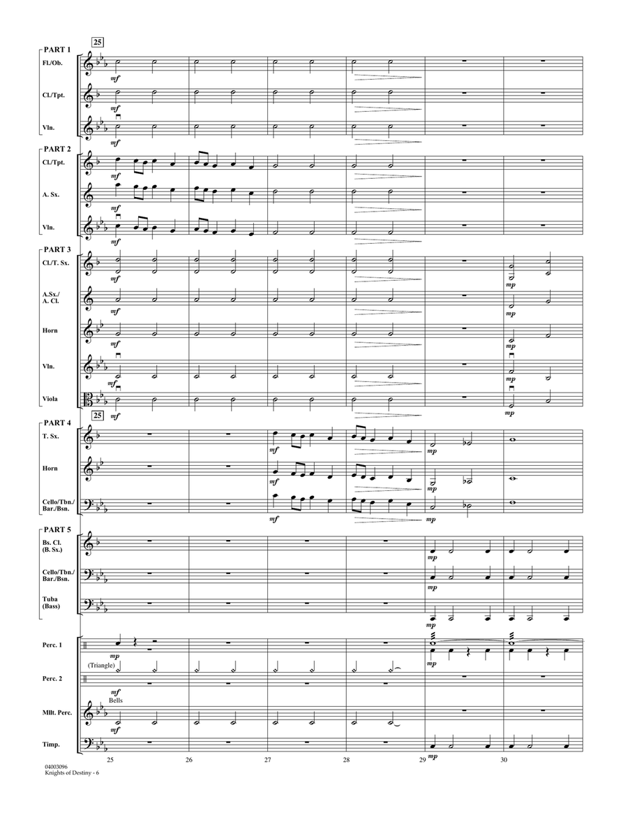 Knights Of Destiny - Full Score Concert Band scores gallery preview page 6