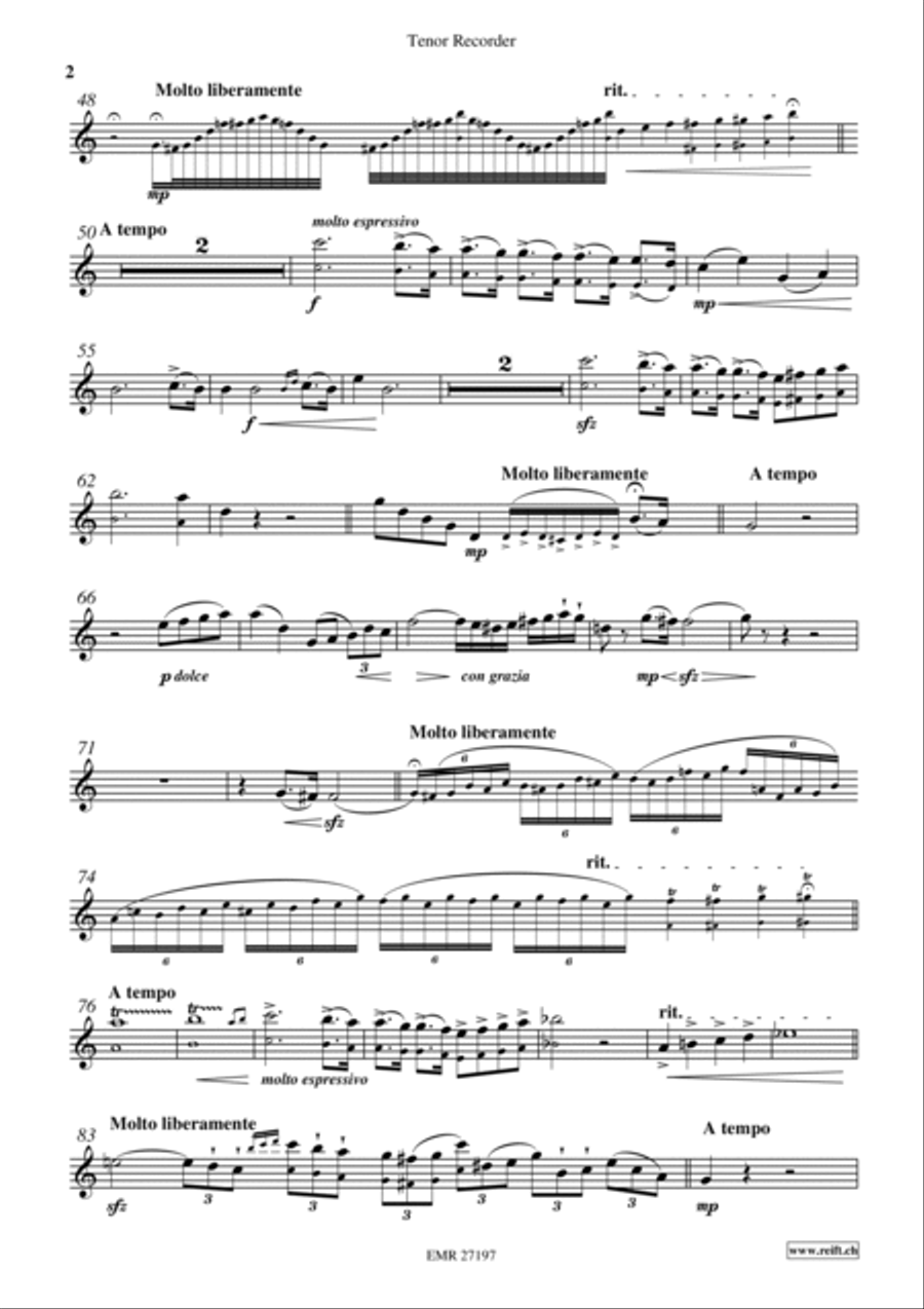Elegie Tenor Recorder scores gallery preview page 3