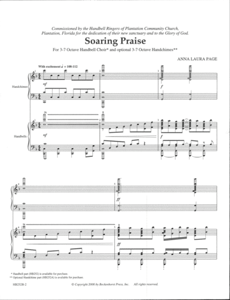 Soaring Praise - full score Handbell Choir scores gallery preview page 2