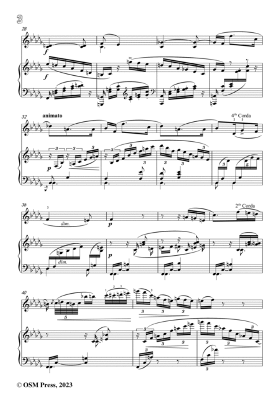 Clara Schumann-Three Romances,Op.22,for Violin and Piano Violin Solo scores gallery preview page 4