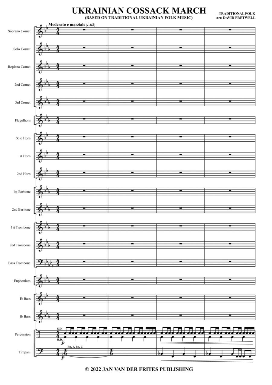 Ukrainian Cossack march Brass Ensemble scores gallery preview page 1