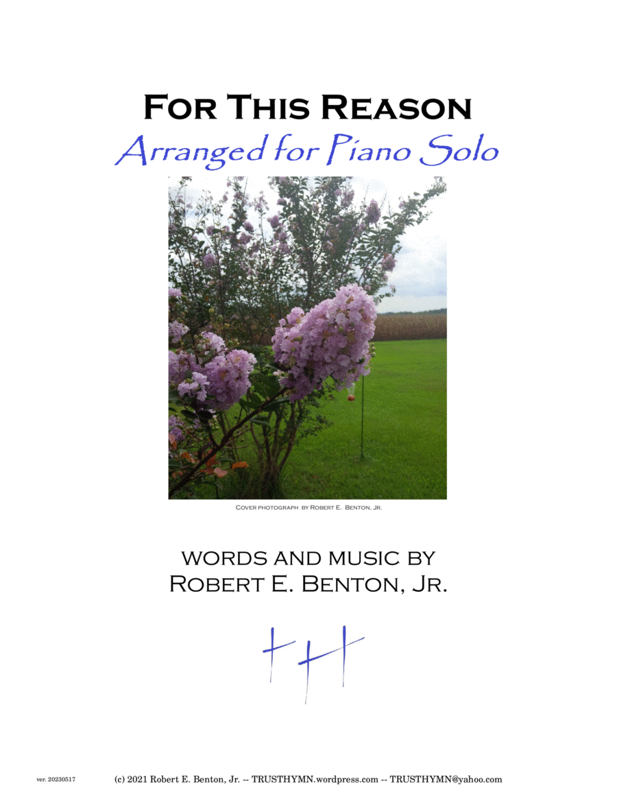 For This Reason (arranged for Piano Solo) Piano Solo scores gallery preview page 1