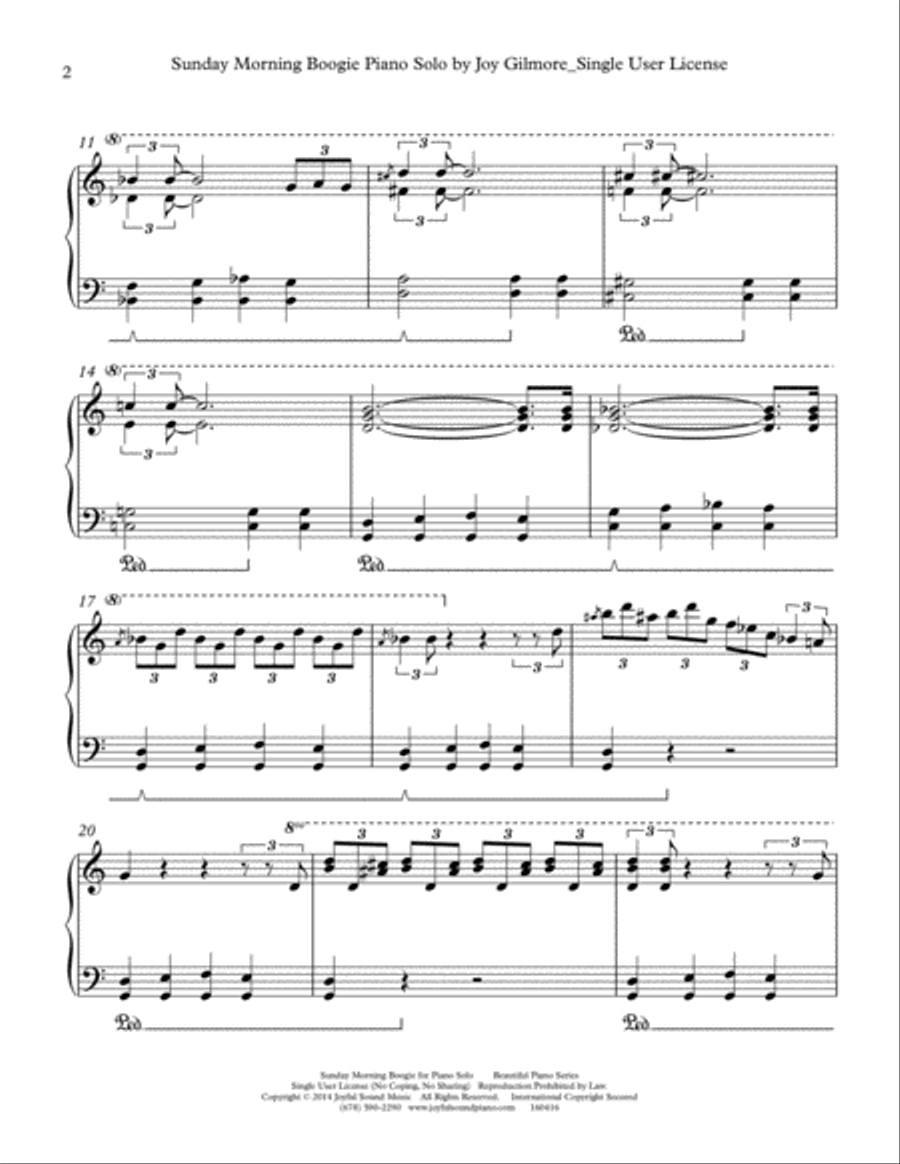 Sunday Morning Boogie Piano Solo scores gallery preview page 3