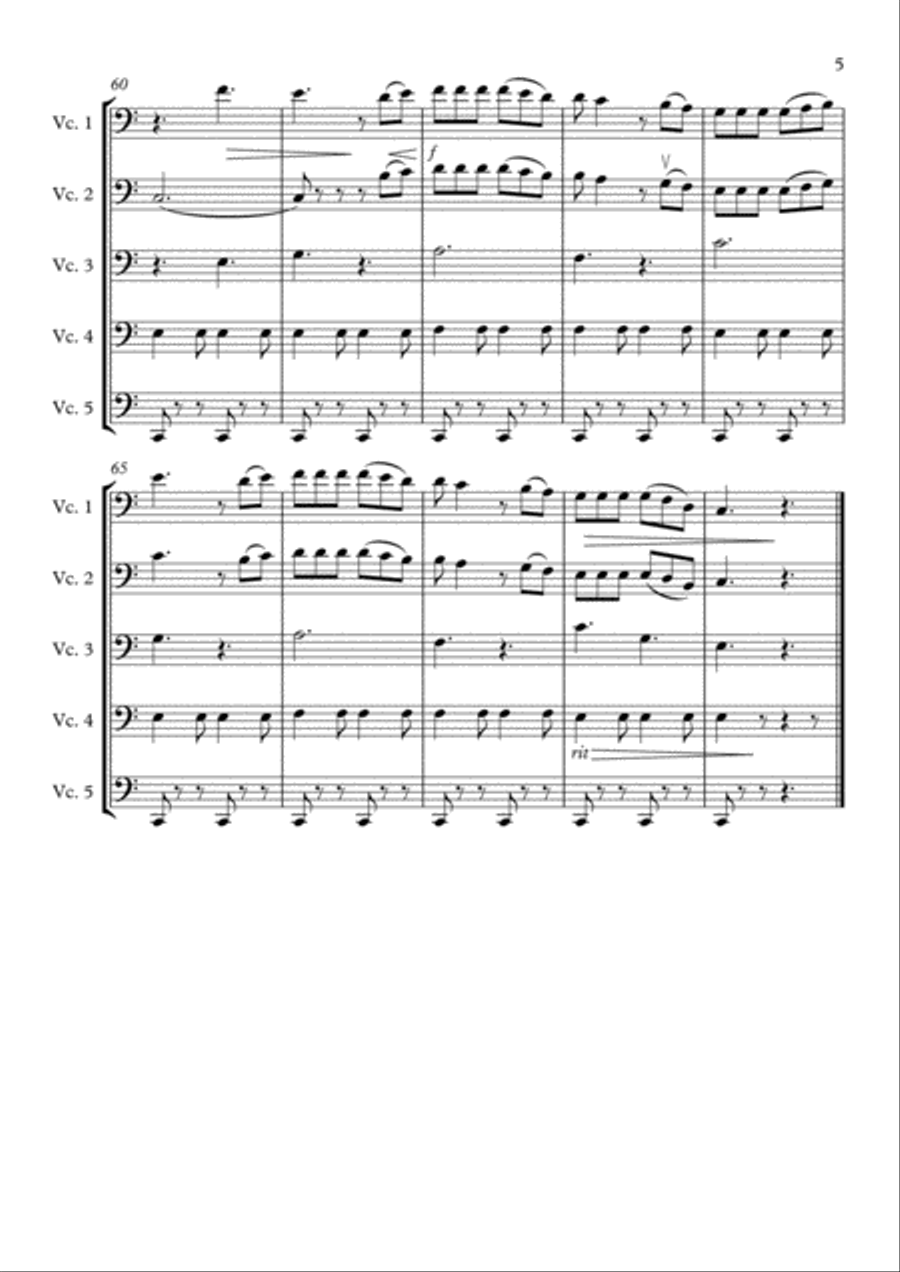 Hope - Cello Quintet String Quartet scores gallery preview page 5