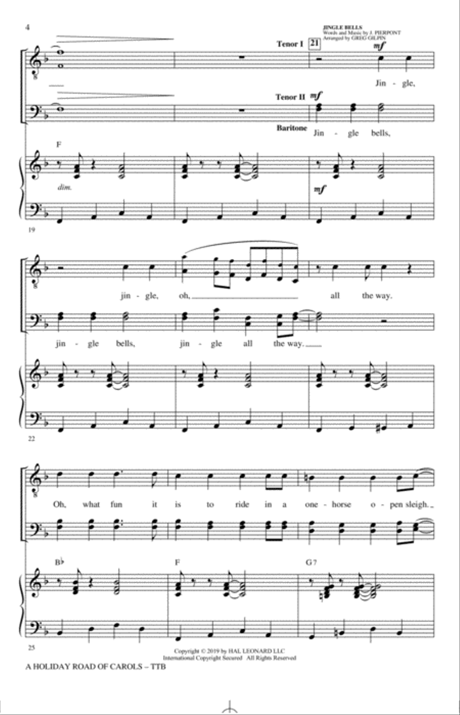 A Holiday Road of Carols TTBB scores gallery preview page 3