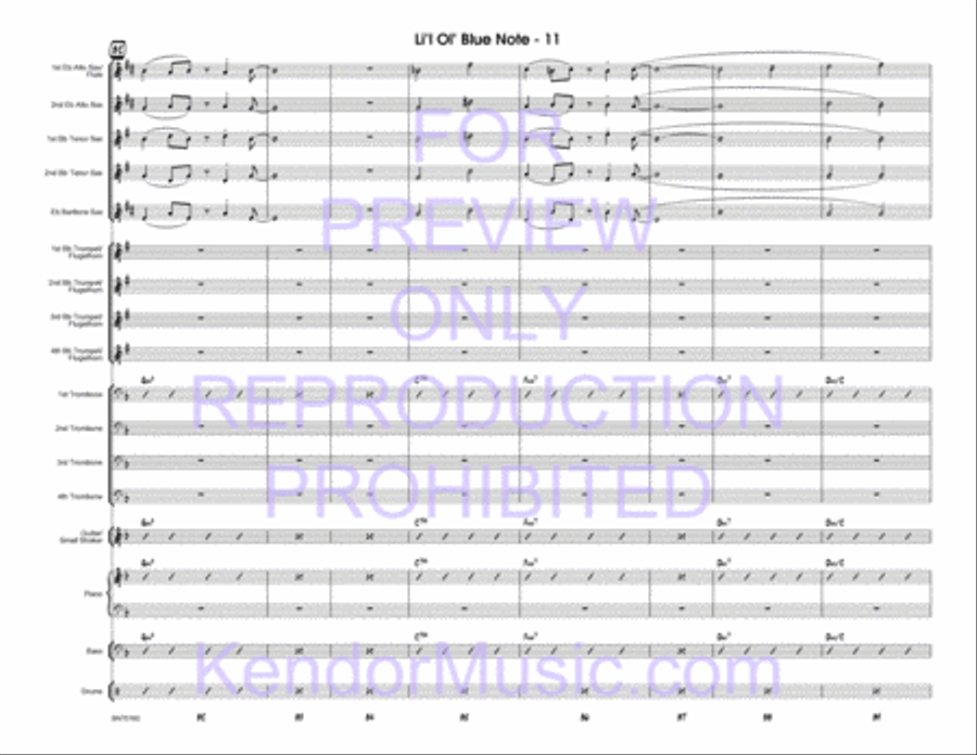 Li'l Ol' Blue Note (Full Score) Jazz Ensemble scores gallery preview page 12