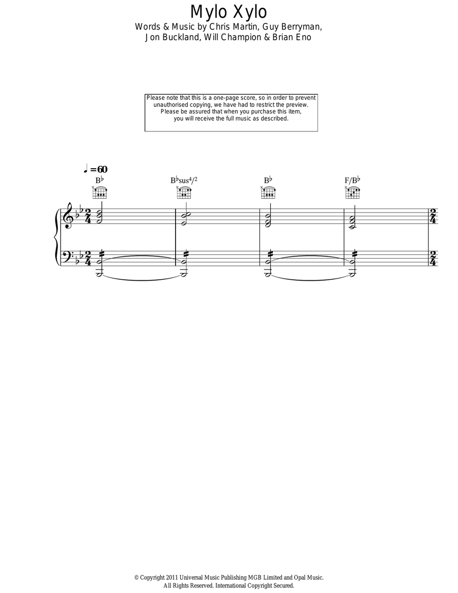Mylo Xyloto Mylo Xyloto Acoustic Guitar scores gallery preview page 1