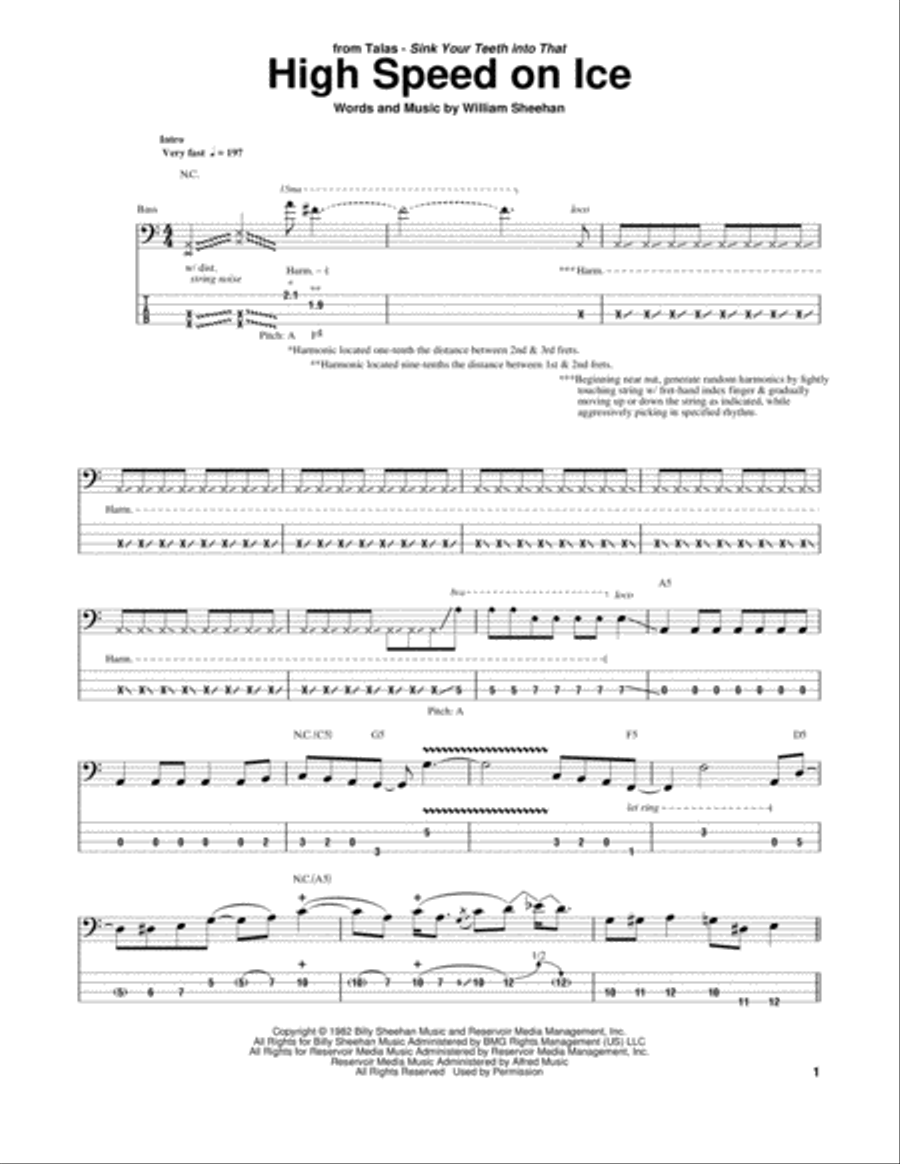 High Speed On Ice Guitar Tablature scores gallery preview page 1
