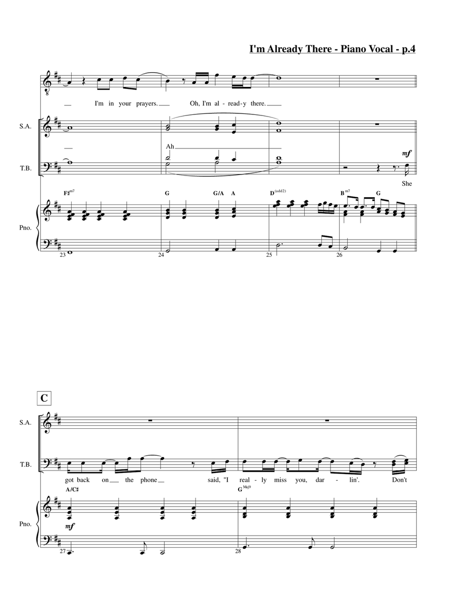 I'm Already There 4-Part scores gallery preview page 4