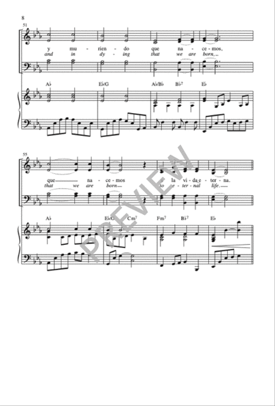 Oración de San Francisco / Prayer of Saint Francis 4-Part scores gallery preview page 9