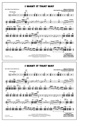 I Want It That Way (arr. Ishbah Cox) - Multiple Bass Drums