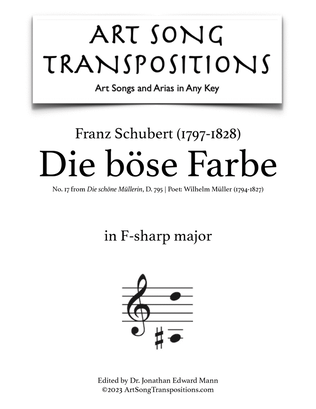 SCHUBERT: Die böse Farbe, D. 795 no. 17 (transposed to F-sharp major)