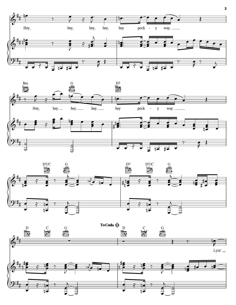 Hey Pocky Way Hey Pocky Way Piano, Vocal, Guitar scores gallery preview page 3