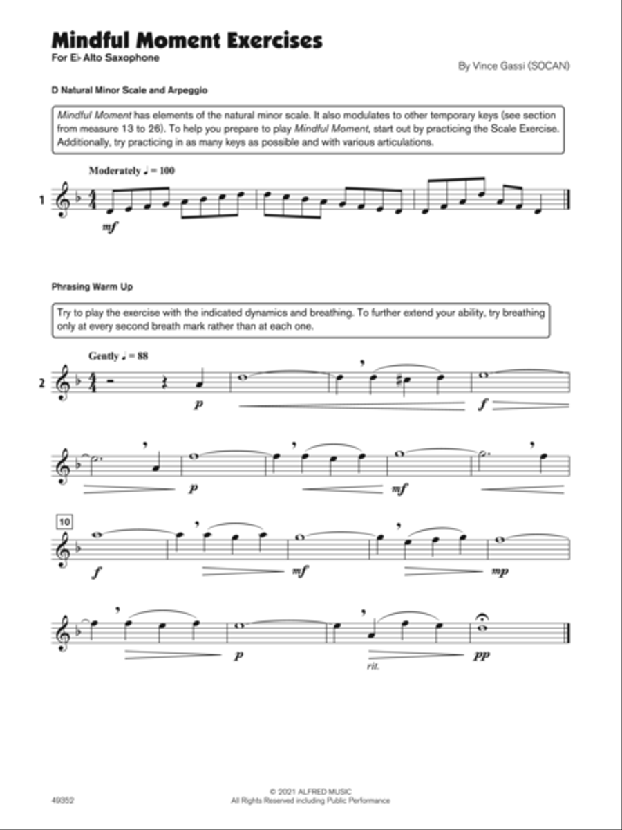 Mindful Moment (Sound Innovations Soloist, Alto Sax) Small Ensemble scores gallery preview page 2