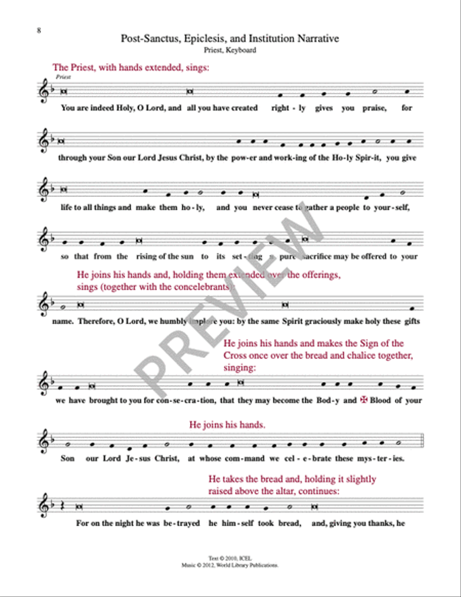 Mass of Awakening-Eucharistic Prayer III-Priest Edition Mass scores gallery preview page 16