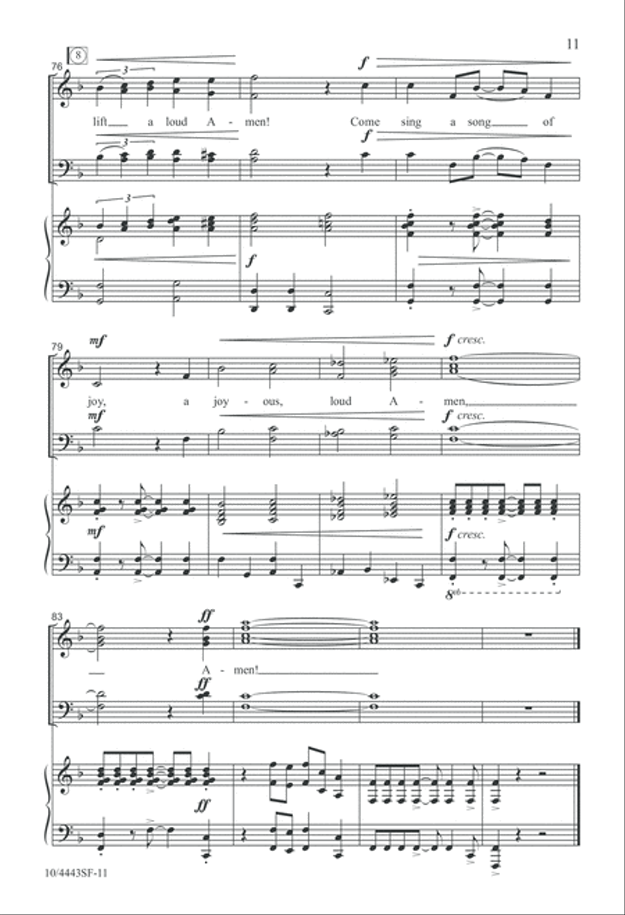 Come, Sing a Song of Joy! 4-Part scores gallery preview page 11