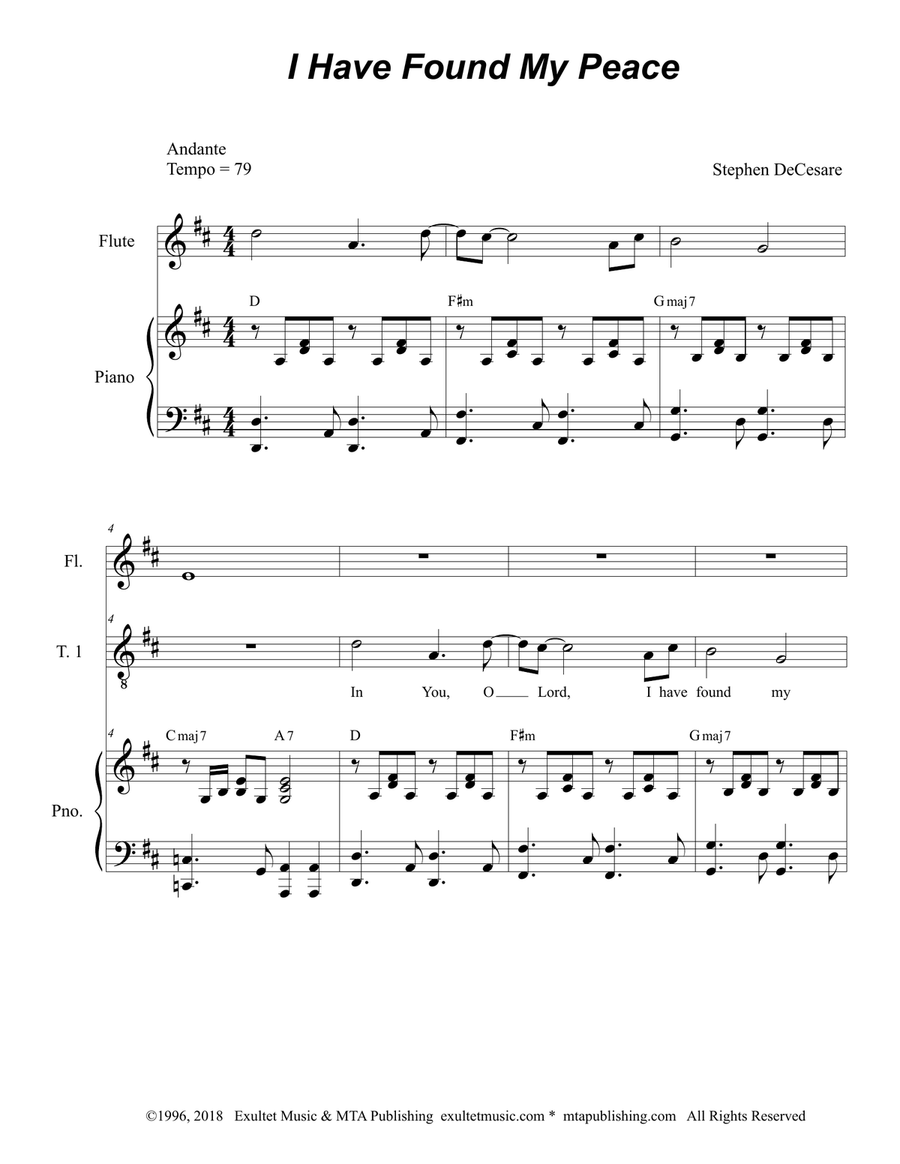 I Have Found My Peace (TTB) TTB scores gallery preview page 1