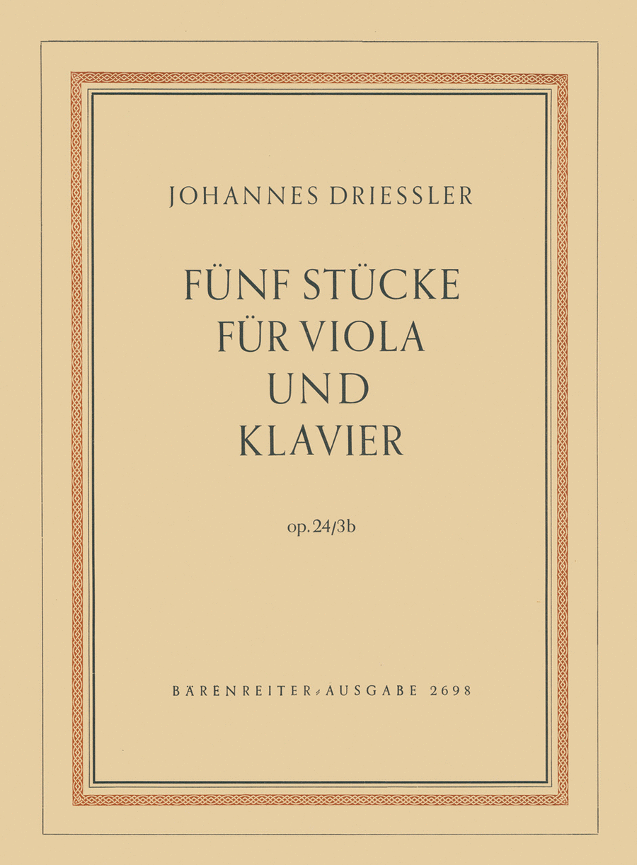 Funf Stucke for Viola and Piano op. 24/3b Piano Accompaniment scores gallery preview page 1