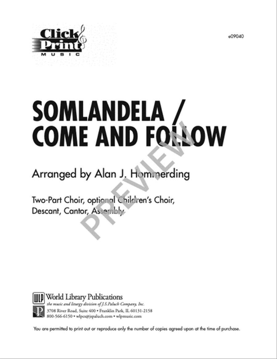 Somlandela / Come and Follow 2-Part scores gallery preview page 2