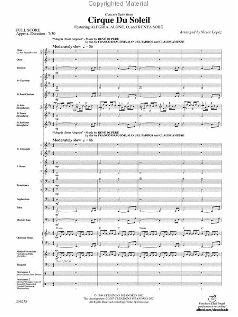 Cirque du Soleil, Concert Suite from Concert Band scores gallery preview page 2