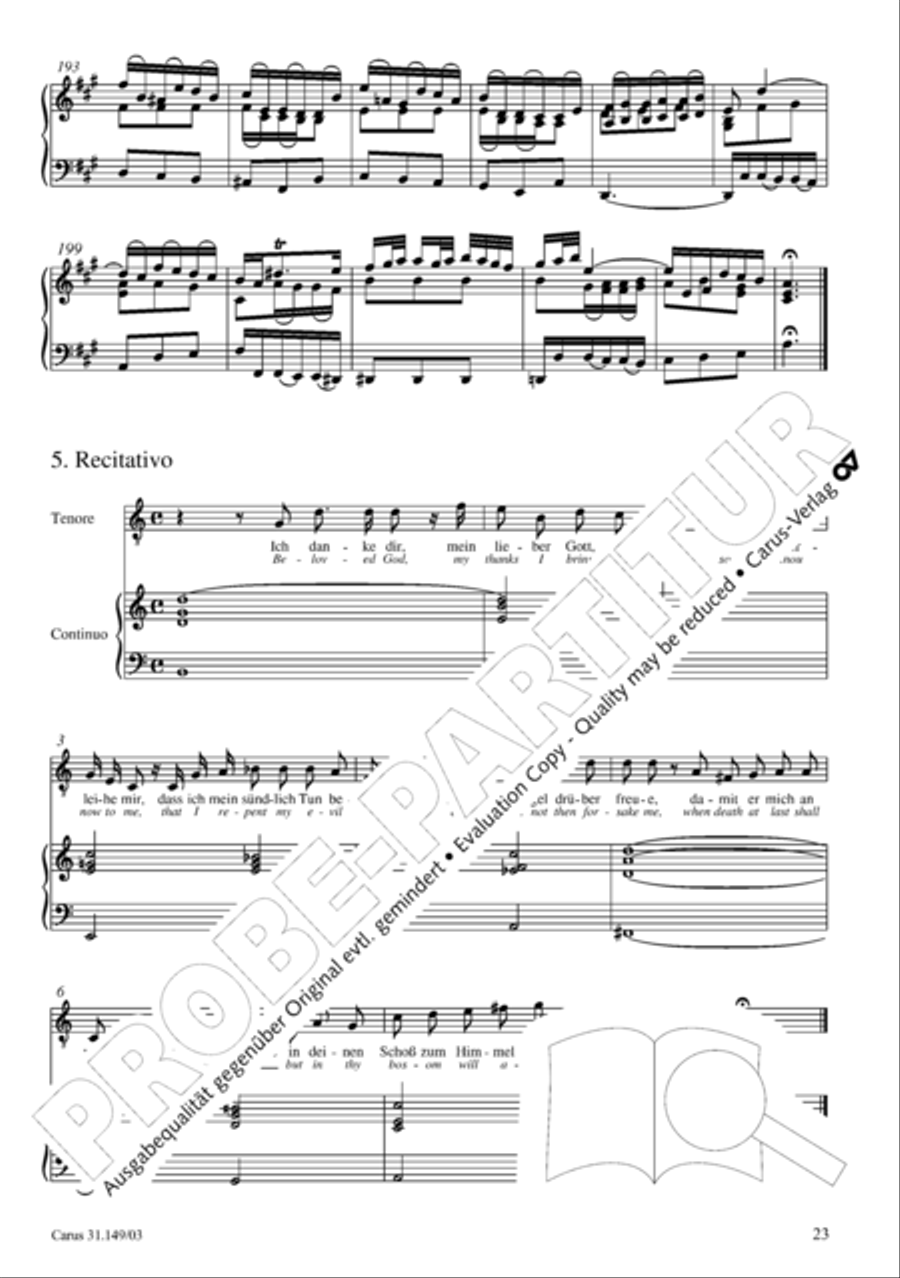 The voice of rejoicing and hope (Man singet mit Freuden vom Sieg) 4-Part scores gallery preview page 24