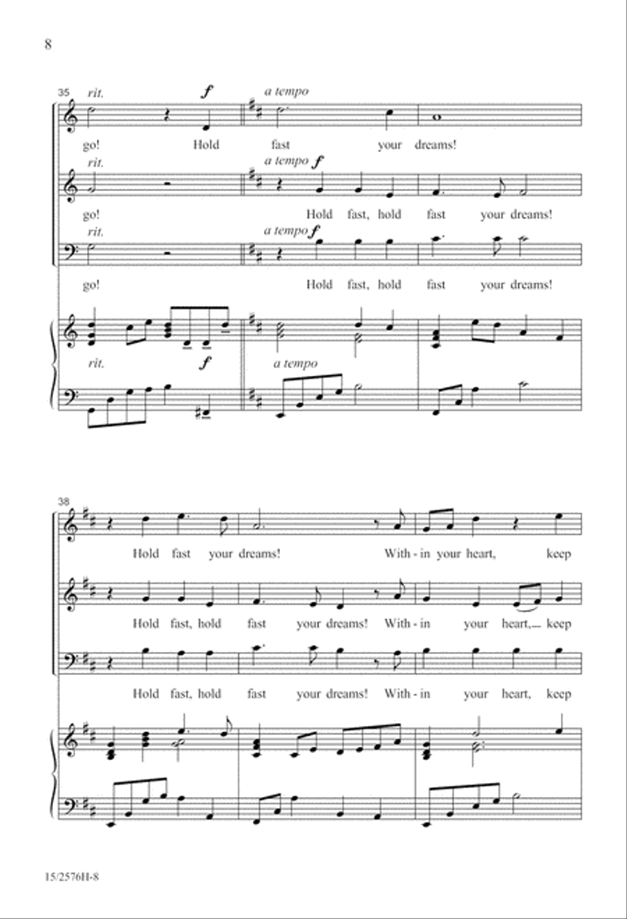 Hold Fast Your Dreams! 3-Part scores gallery preview page 8