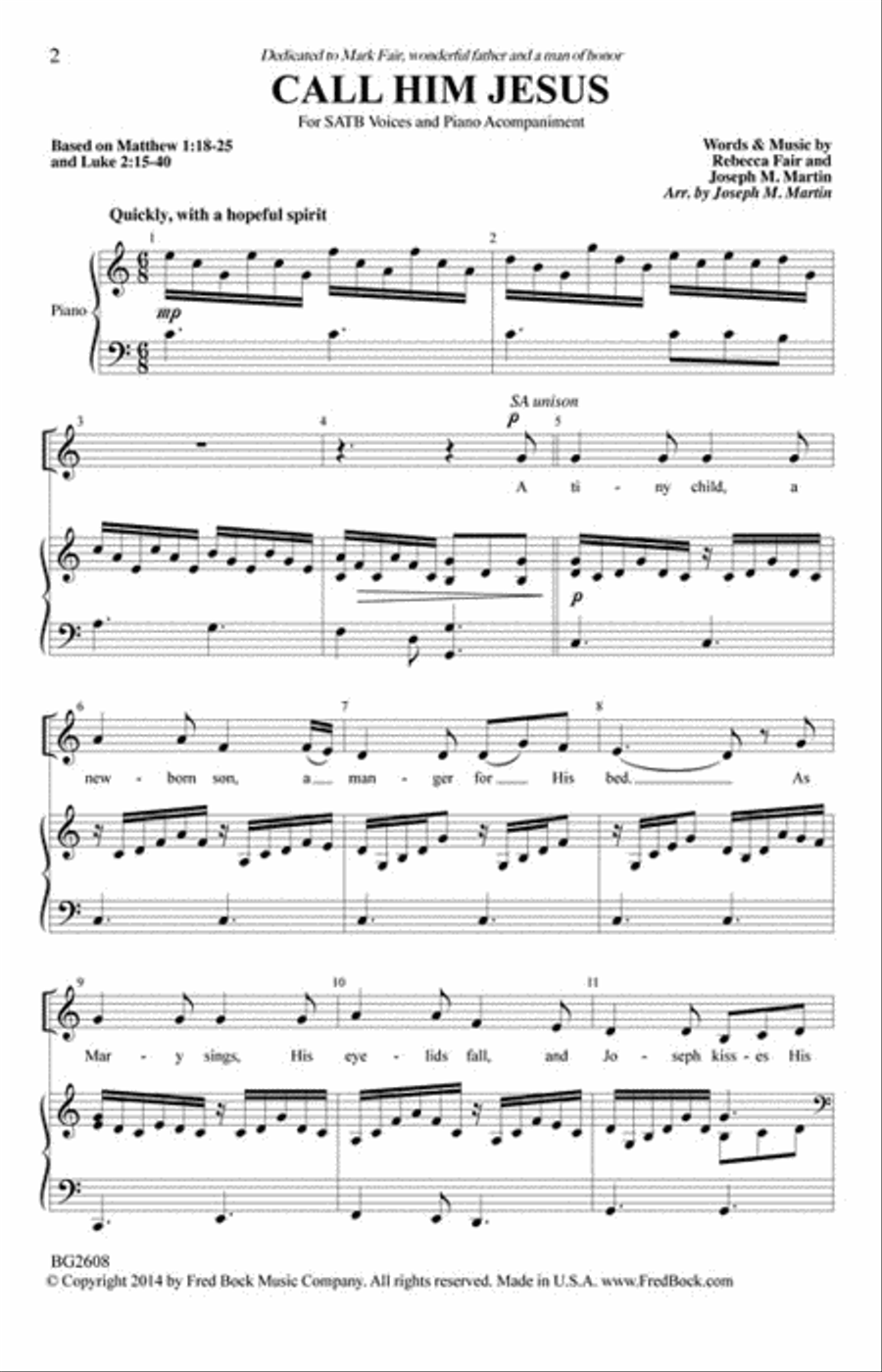 Call Him Jesus Call Him Jesus 4-Part scores gallery preview page 2