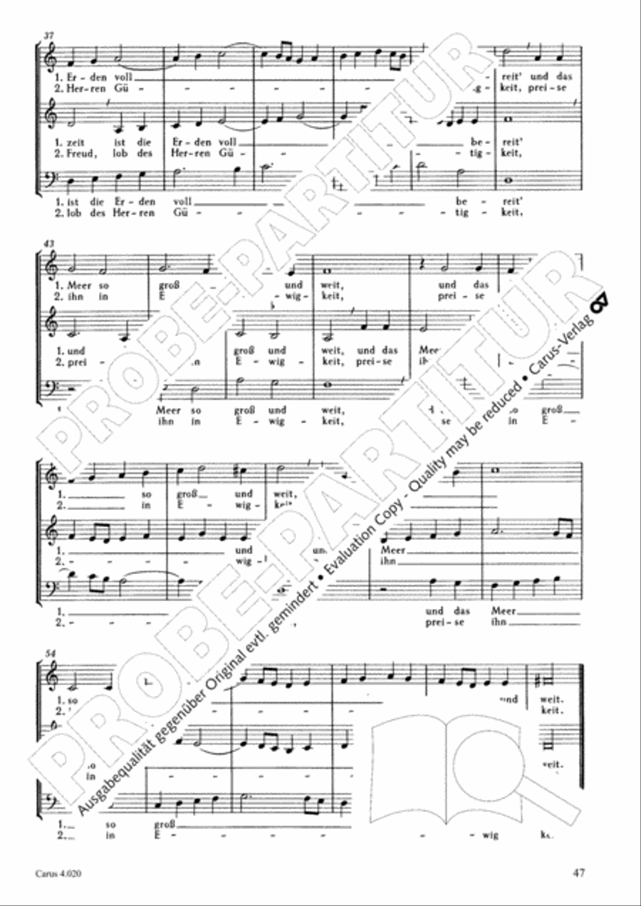 Calvisius: Tricinia. Psalmen und Motetten zu drei Stimmen Choir scores gallery preview page 48