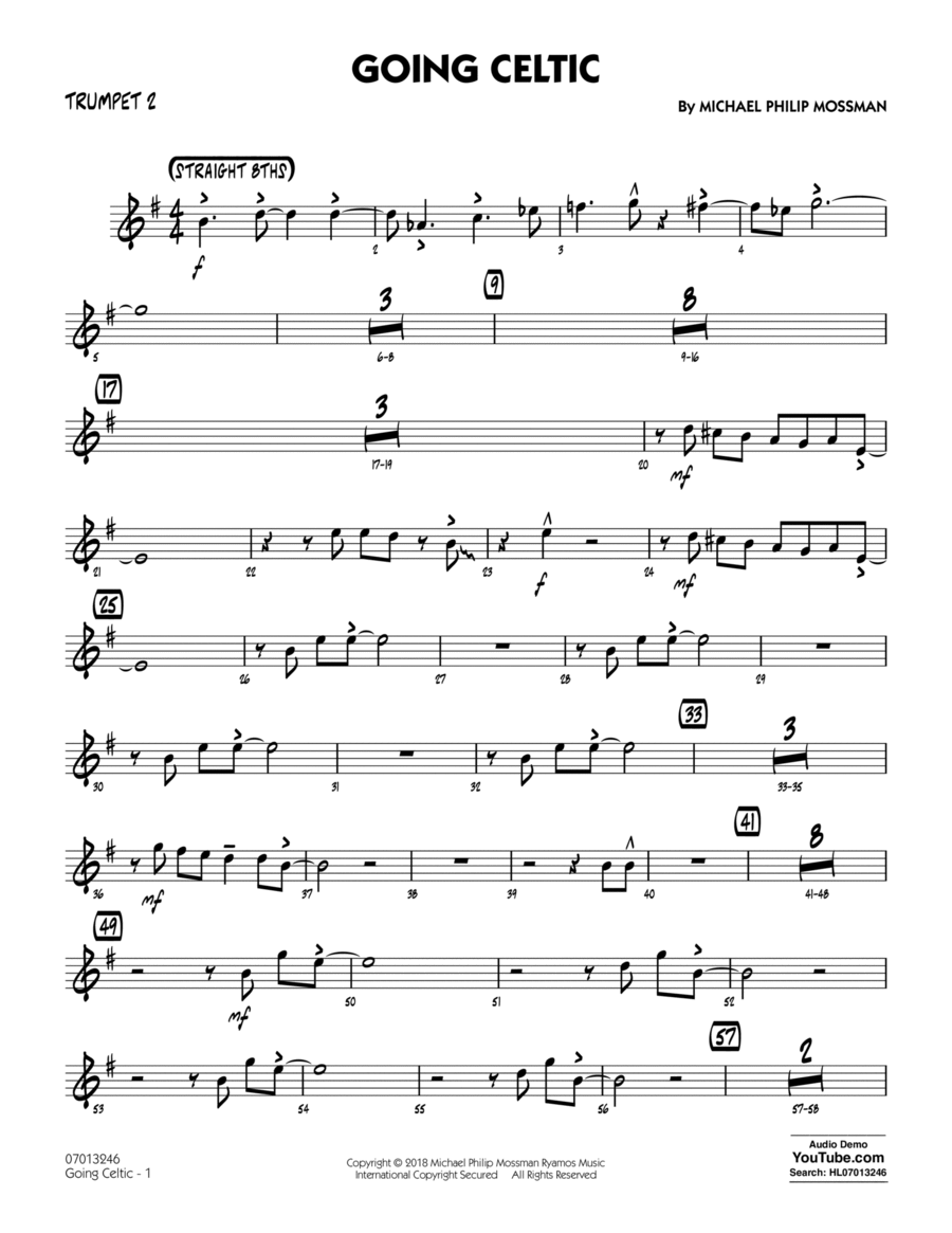 Going Celtic - Trumpet 2 Trumpet scores gallery preview page 1