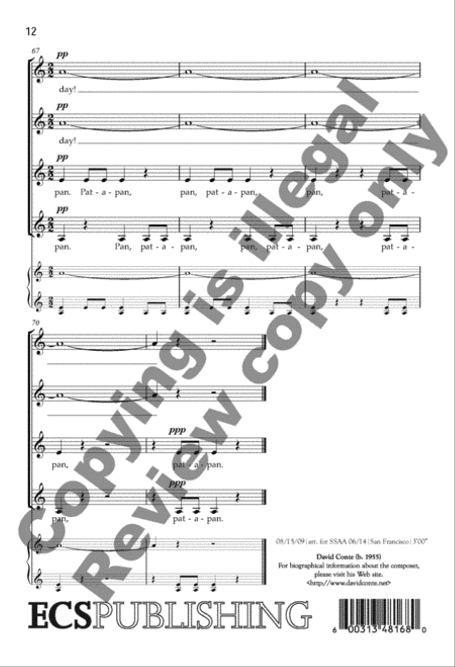 Pat-a-pan SSAA scores gallery preview page 13