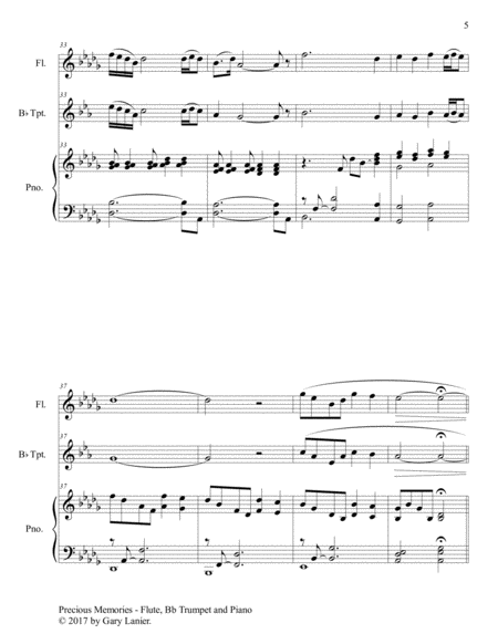 Precious Memories (Trio - Flute, Bb Trumpet & Piano with Score/Part) image number null