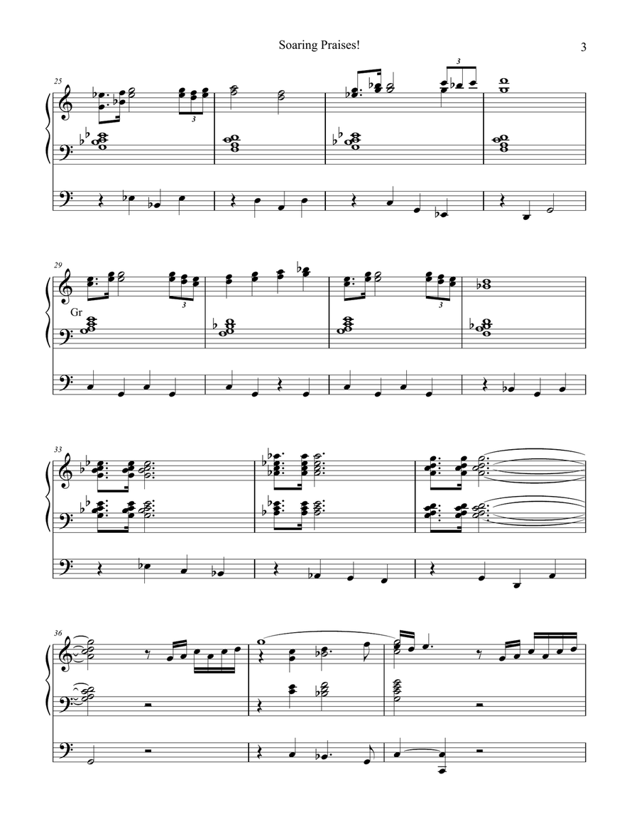 Soaring Praises! (homage to U.S. Air Force) organ work, by Phil Lehenbauer Organ Solo scores gallery preview page 4