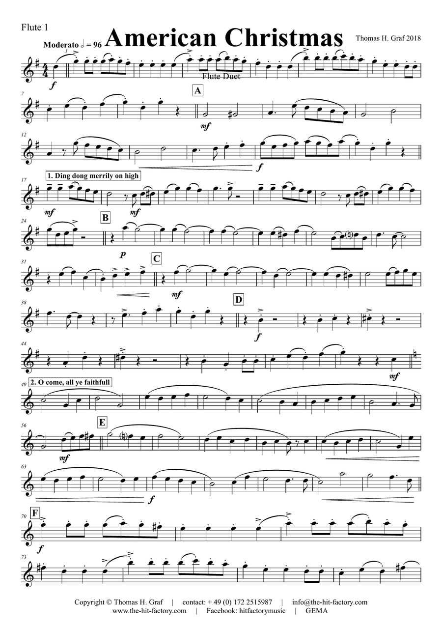 American Christmas - Mash up Rondo of best Christmas Songs - Flute Duet Flute Duet scores gallery preview page 4