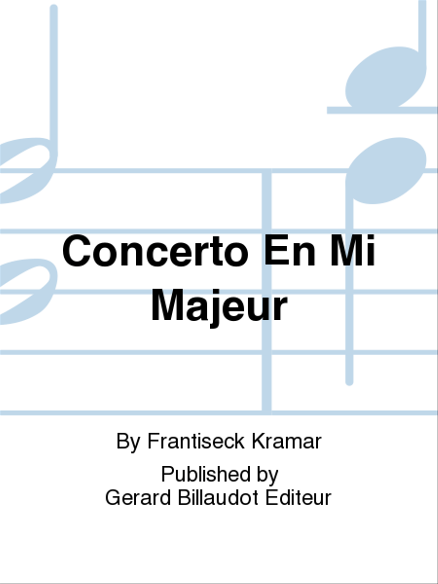 Concerto En Mi Majeur Chamber Music scores gallery preview page 1