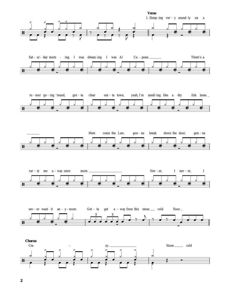 Stone Cold Crazy Drum Set scores gallery preview page 2