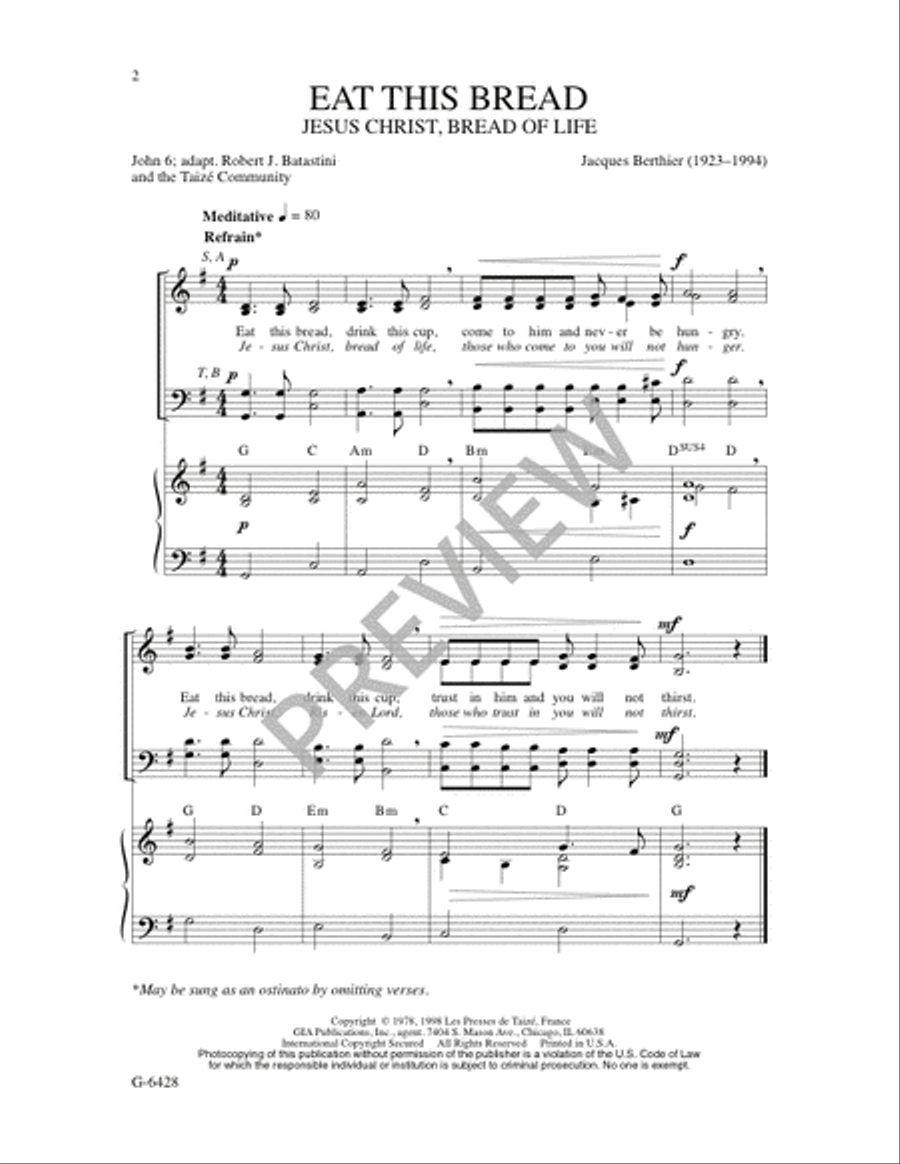 Eat This Bread 4-Part scores gallery preview page 3