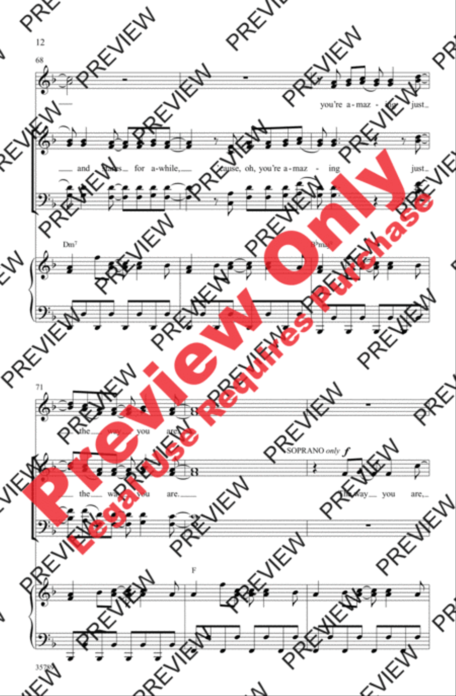 Just the Way You Are (Amazing) 4-Part scores gallery preview page 12