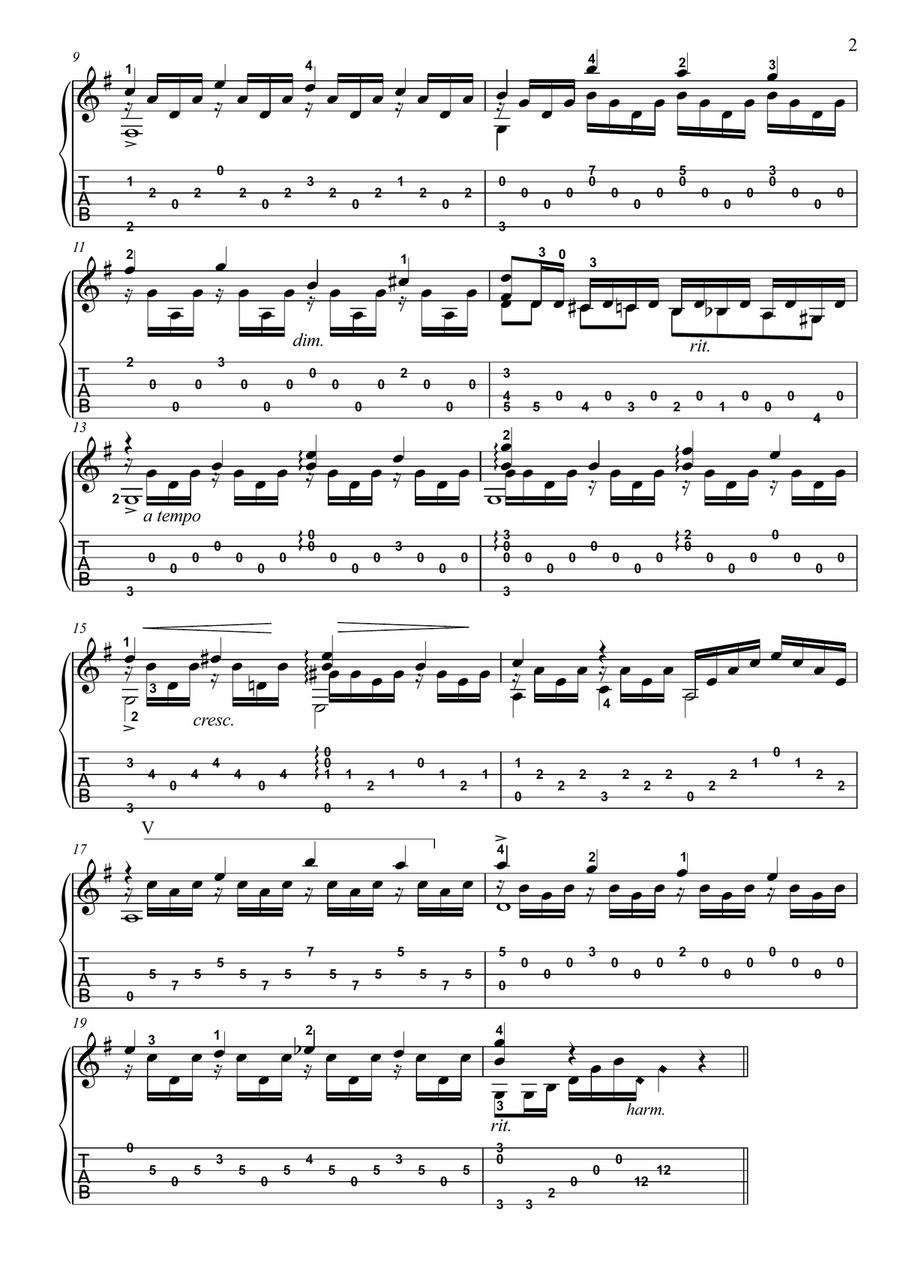 An Malvina by Kaspar Merzt guitar solo Acoustic Guitar scores gallery preview page 2