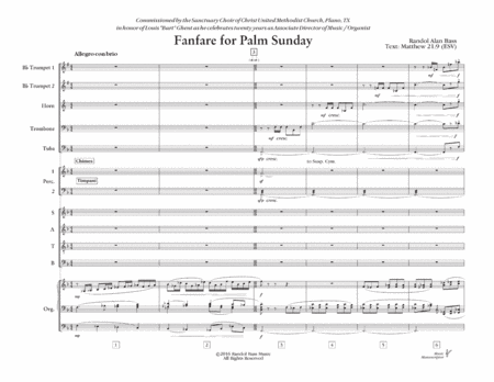 Fanfare for Psalm Sunday (Instrumental Accompaniment Score & Parts)