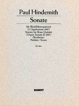 Book cover for Sonata for Brass Quintet