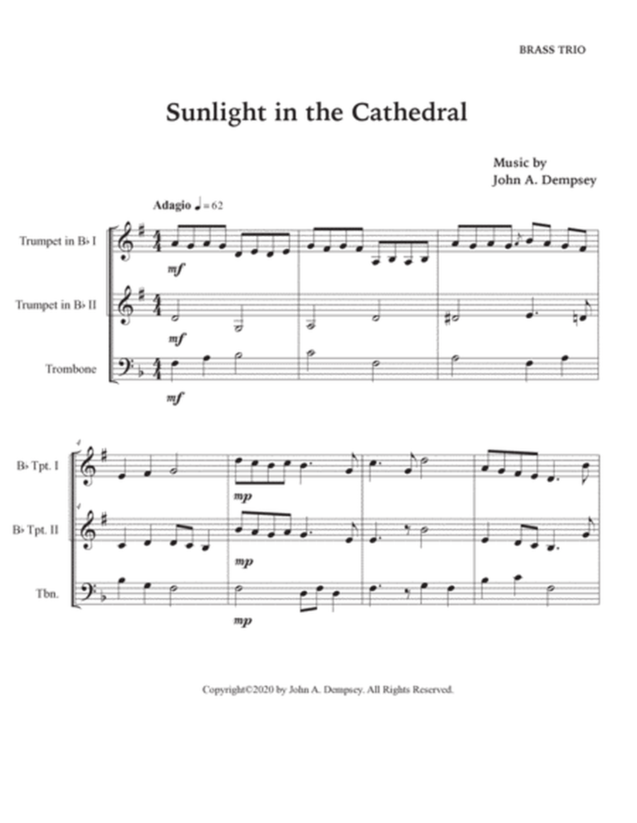 Sunlight in the Cathedral (Brass Trio): Two Trumpets and Trombone image number null