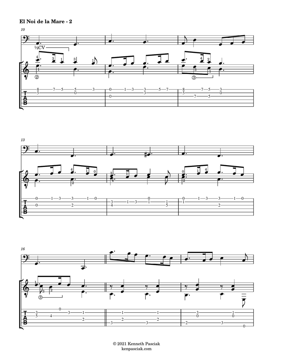 El Noi de la Mare (for Cello and Guitar) String Duet scores gallery preview page 4