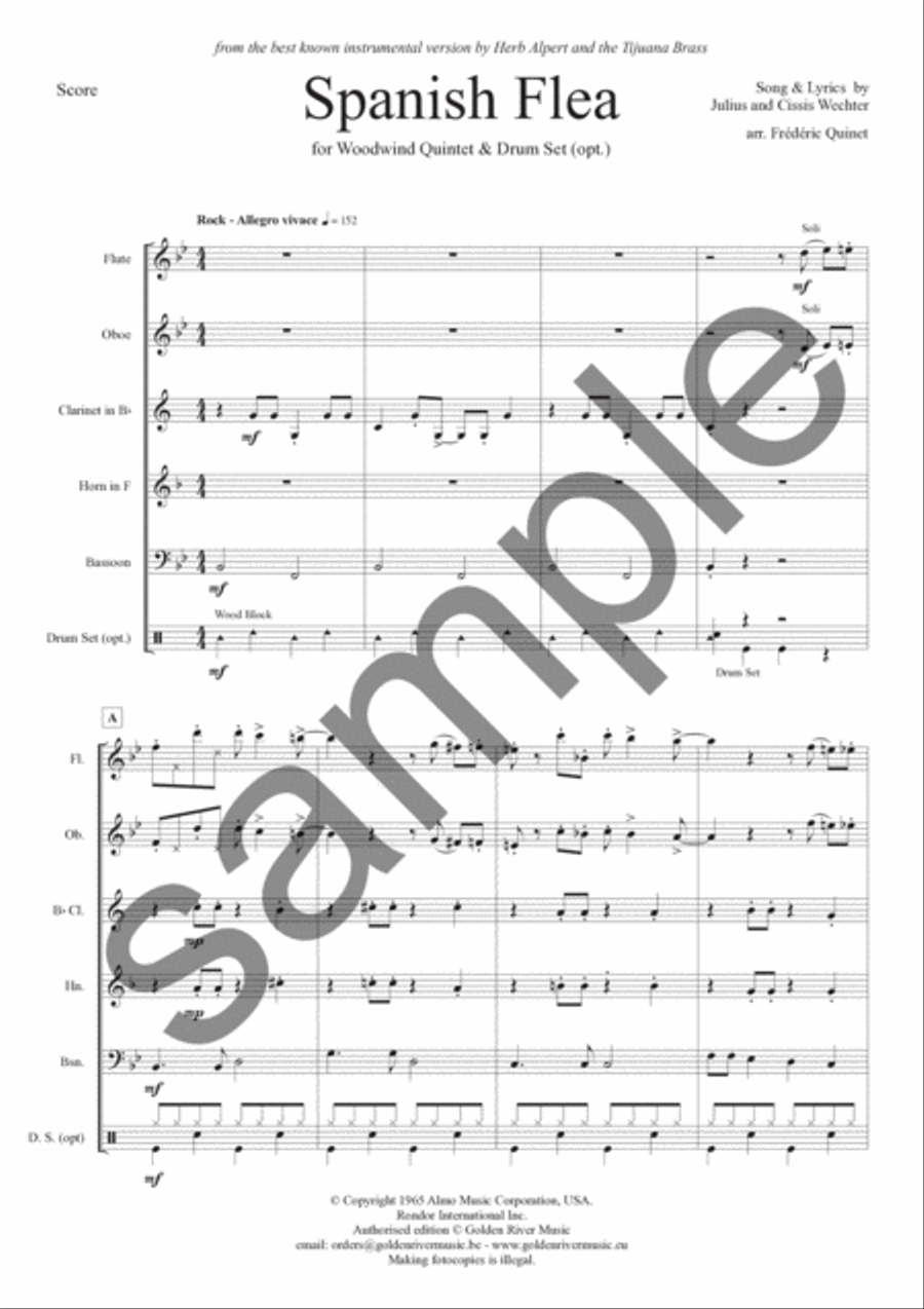 Spanish Flea Woodwind Quintet scores gallery preview page 2
