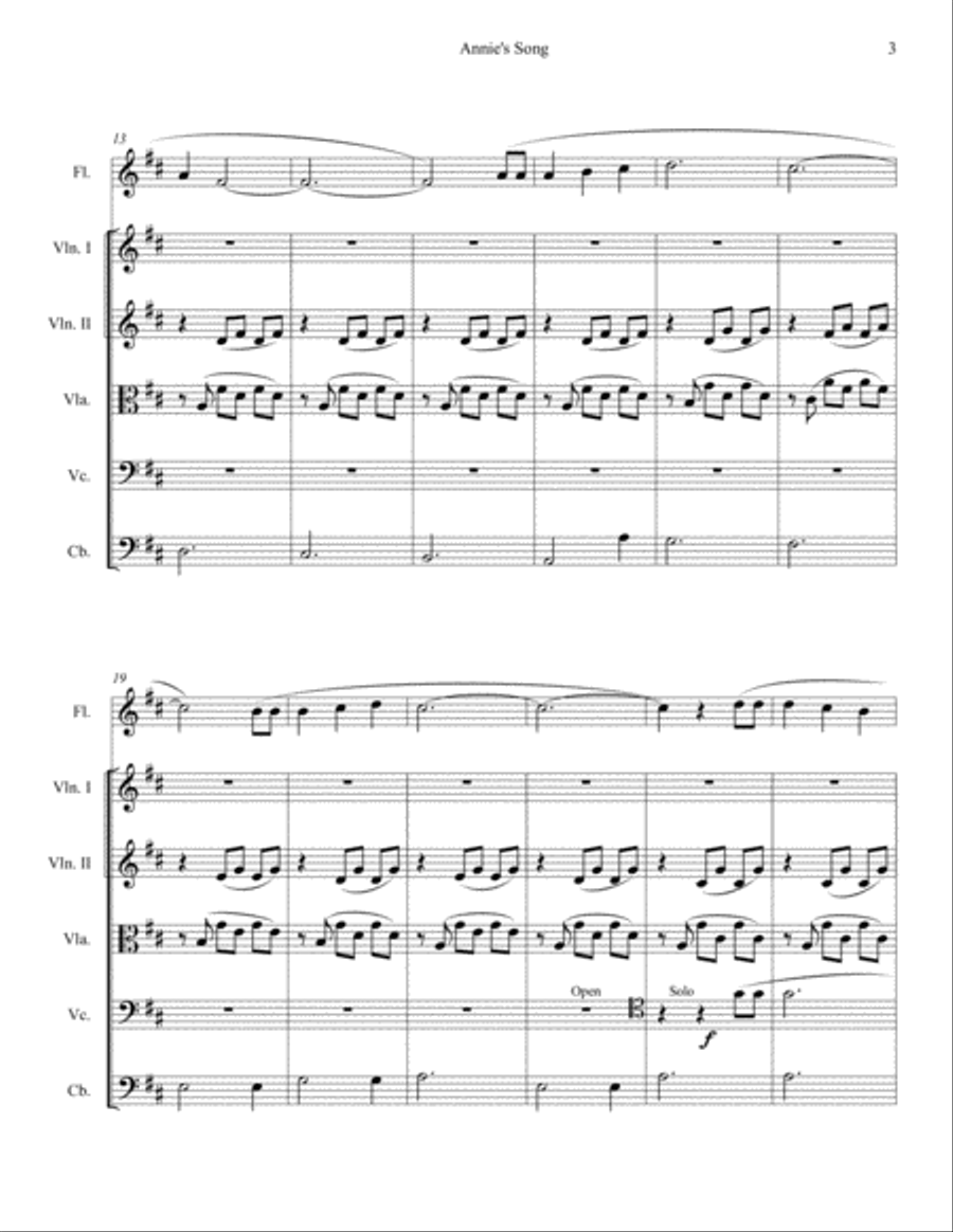 Annie's Song Annie's Song String Orchestra scores gallery preview page 3
